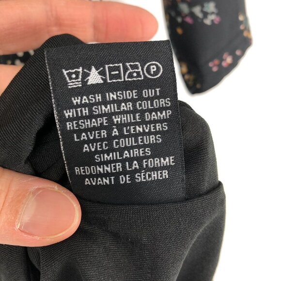 Le Chateau Black floral NWT Boatneck 3/4 sleeve midi dress Size XS - Picture 8 of 16